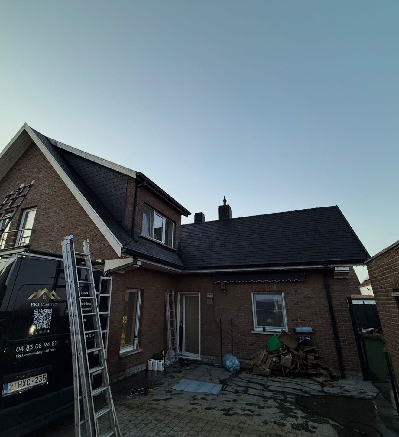 Toiture propre après nettoyage et traitement hydrofuge